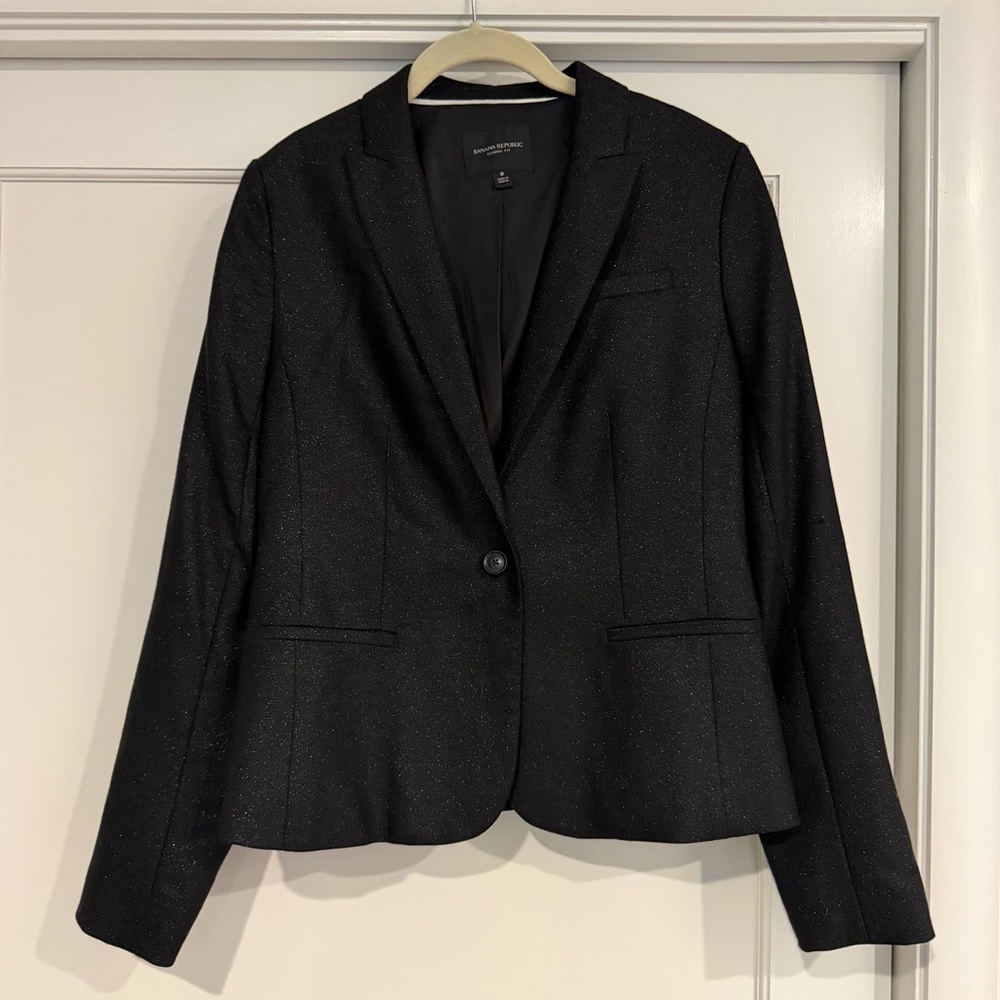 Banana Republic Black Sparkle Single-Button Blazer NWOT